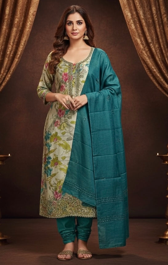 Teal Blossom Suit